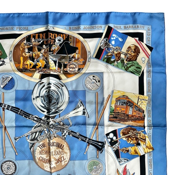 Authentic HERMES 100% Silk Square Scarf 90cm “New Orleans Creole Jazz” - Picture 8 of 15